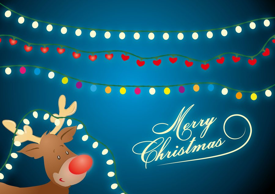 Rudolph the Red-Nosed Reindeer wishing you a Merry Christmas
